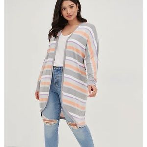 Torrid NWT COCOON KIMONO - SUPER SOFT STRIPES